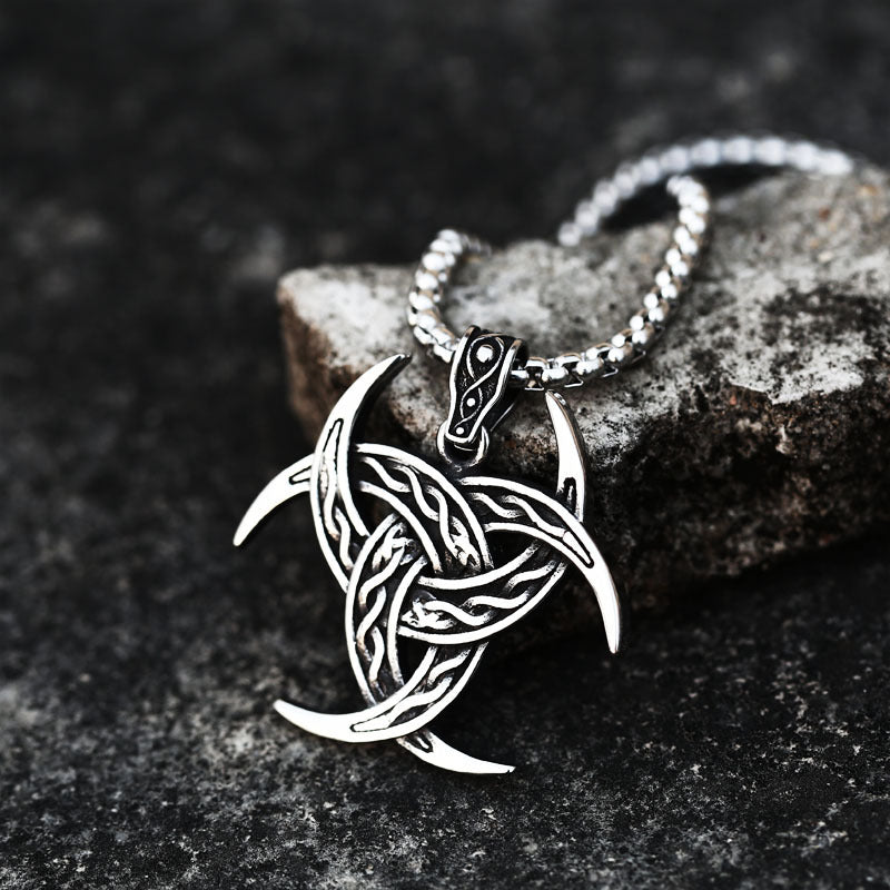 New Stainless Steel Viking Celtic Knot Pendant with Retro Creative Odin Horn Cup Men's Titanium Steel Pendant