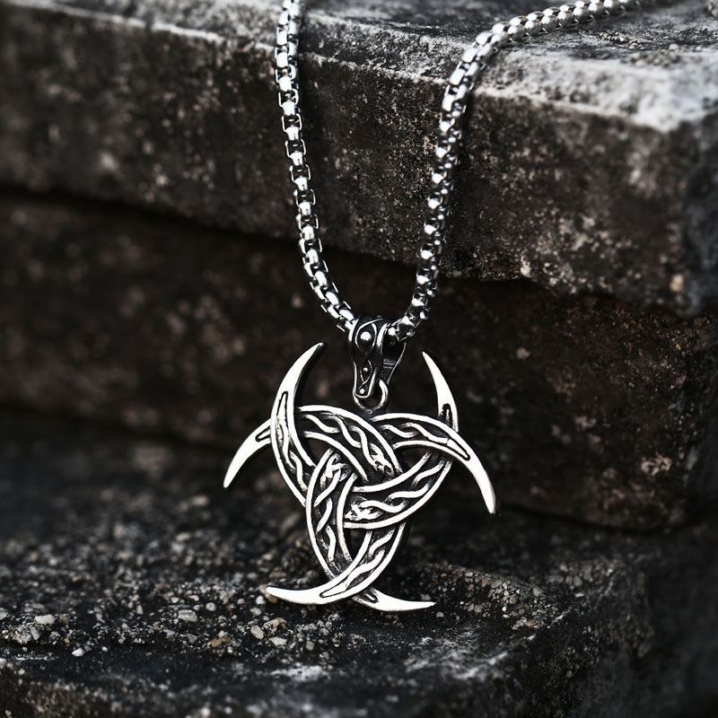 New Stainless Steel Viking Celtic Knot Pendant with Retro Creative Odin Horn Cup Men's Titanium Steel Pendant
