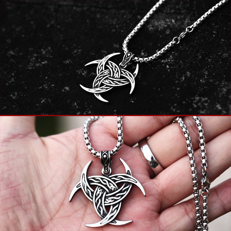 New Stainless Steel Viking Celtic Knot Pendant with Retro Creative Odin Horn Cup Men's Titanium Steel Pendant