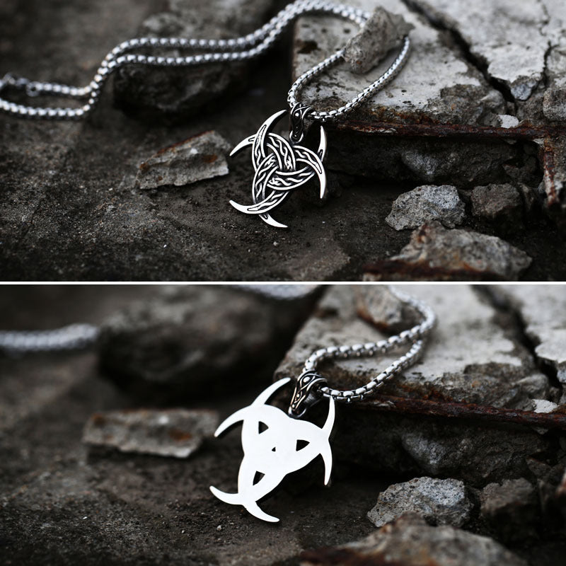 New Stainless Steel Viking Celtic Knot Pendant with Retro Creative Odin Horn Cup Men's Titanium Steel Pendant