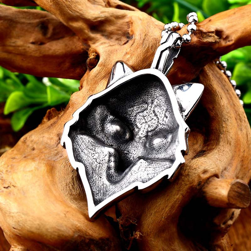 Titanium Steel Punk Viking Wolf Pendant Retro Men's Pendant
