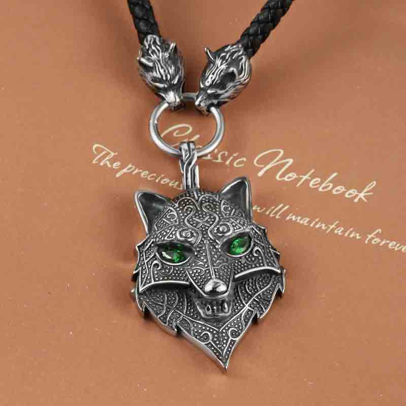 Titanium Steel Punk Viking Wolf Pendant Retro Men's Pendant