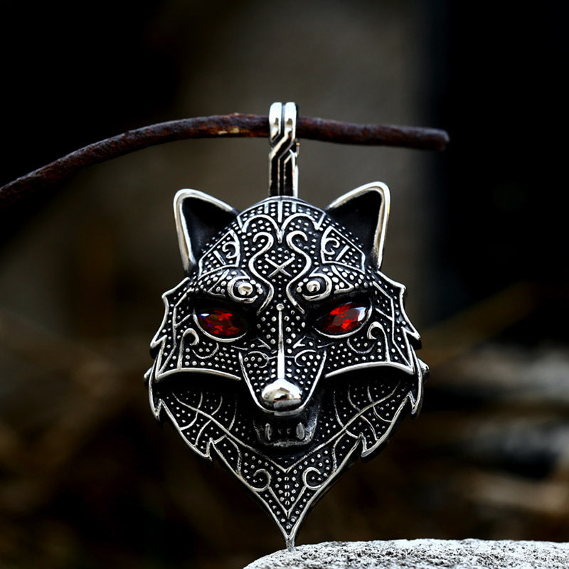 Titanium Steel Punk Viking Wolf Pendant Retro Men's Pendant