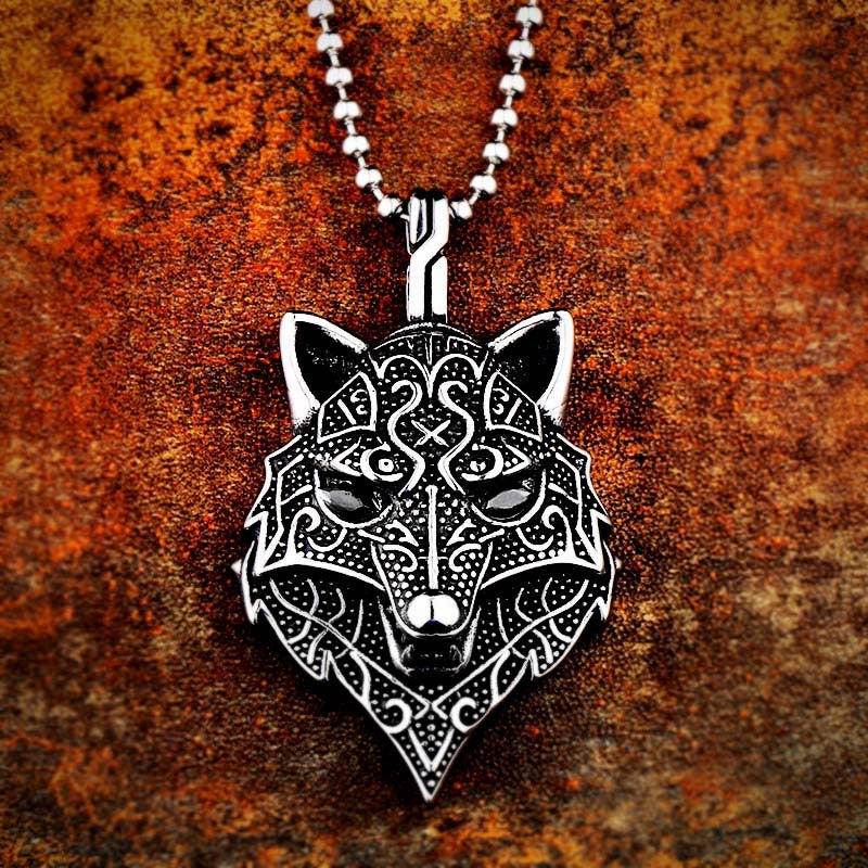 Titanium Steel Punk Viking Wolf Pendant Retro Men's Pendant