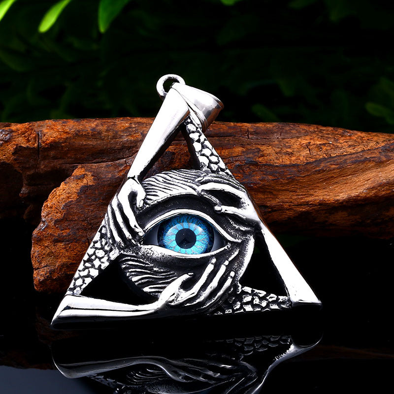 Stainless Steel Devil's Eye Evil Hand Pendant Punk Dominance Titanium Steel Pendant