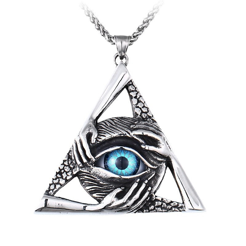 Stainless Steel Devil's Eye Evil Hand Pendant Punk Dominance Titanium Steel Pendant