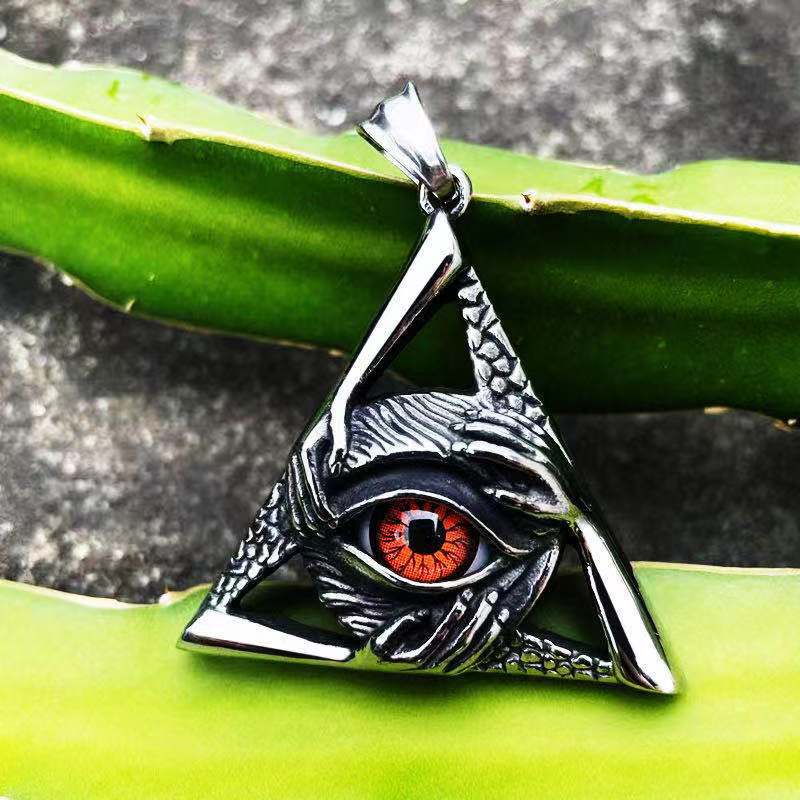 Stainless Steel Devil's Eye Evil Hand Pendant Punk Dominance Titanium Steel Pendant