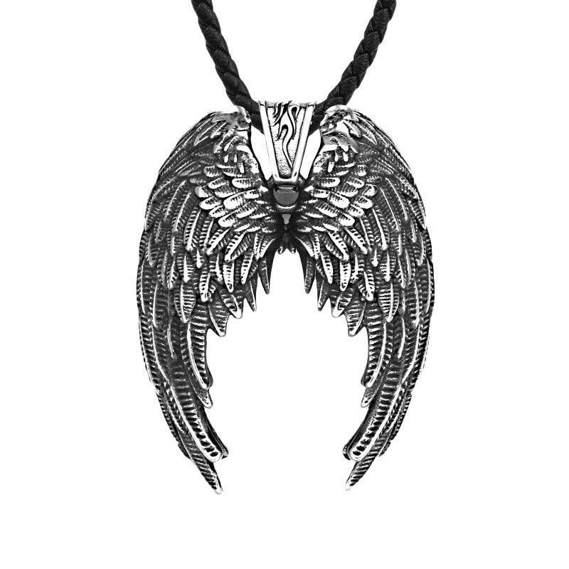 Stainless Steel Angel Wing Pendant, Fashionable and Personalized Titanium Steel Pendant Accessory for Men and Women
