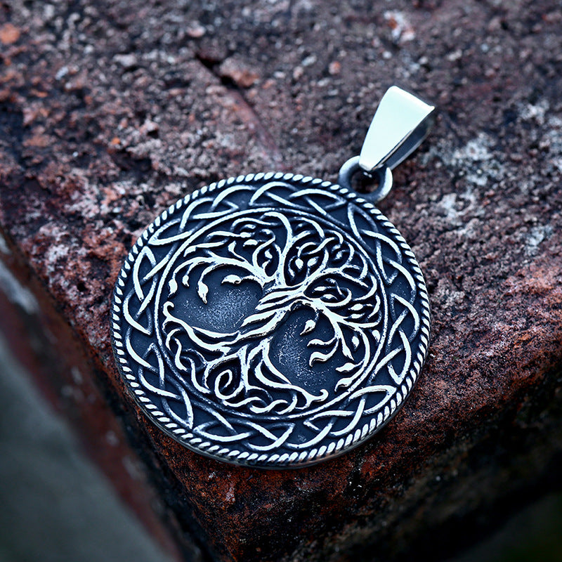 New Viking Celtic Titanium Steel Pendant Stainless Steel Tree of Life Item Jewelry