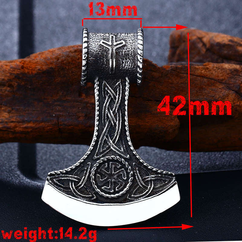 Swedish Norwegian Viking Celtic Knot Stainless Steel Pendant Retro Men's Titanium Steel Axe Pendant