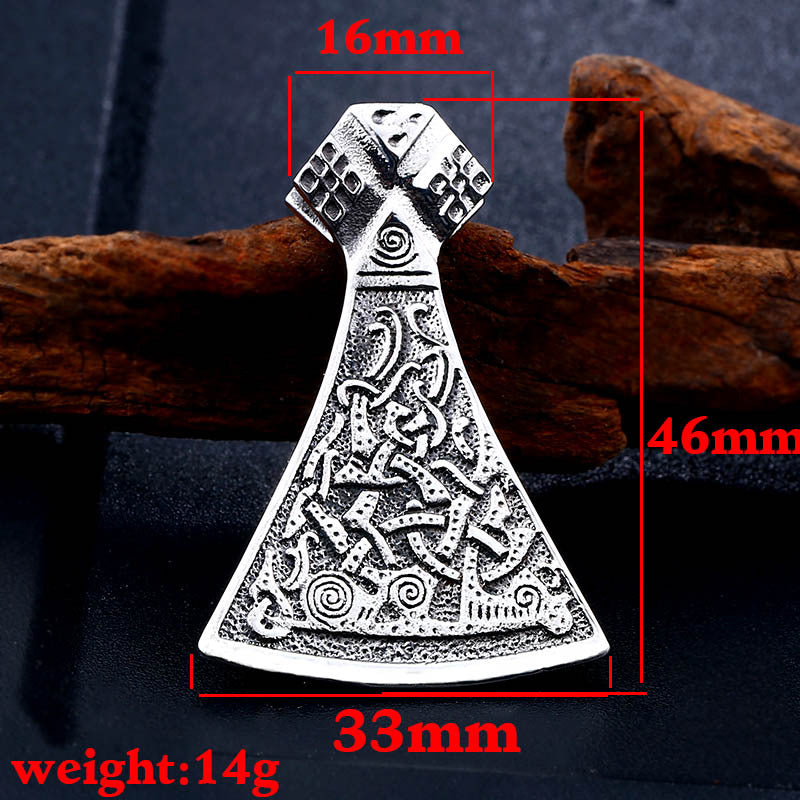 Swedish Norwegian Viking Celtic Knot Stainless Steel Pendant Retro Men's Titanium Steel Axe Pendant