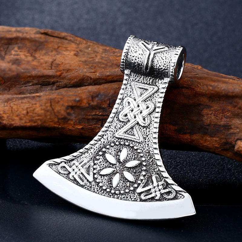 Swedish Norwegian Viking Celtic Knot Stainless Steel Pendant Retro Men's Titanium Steel Axe Pendant