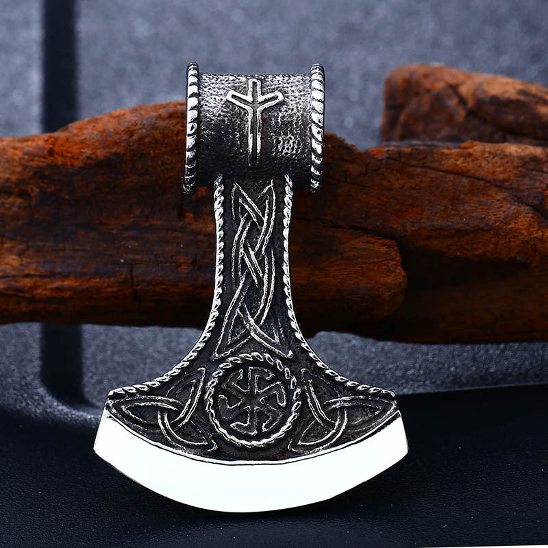 Swedish Norwegian Viking Celtic Knot Stainless Steel Pendant Retro Men's Titanium Steel Axe Pendant