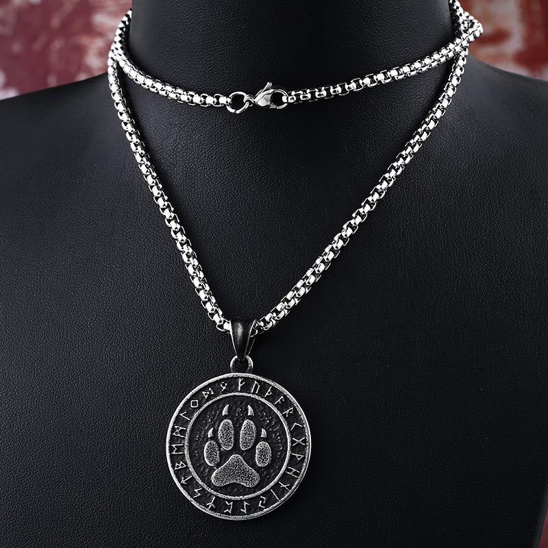 Pirate Viking Titanium Steel Pendant Bear Palm Print Luen Letter Stainless Steel Pendant