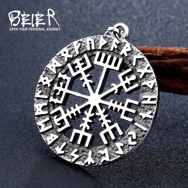Father of Mythical Gods Odin Luen Letter Pendant Stainless Steel Viking Pendant