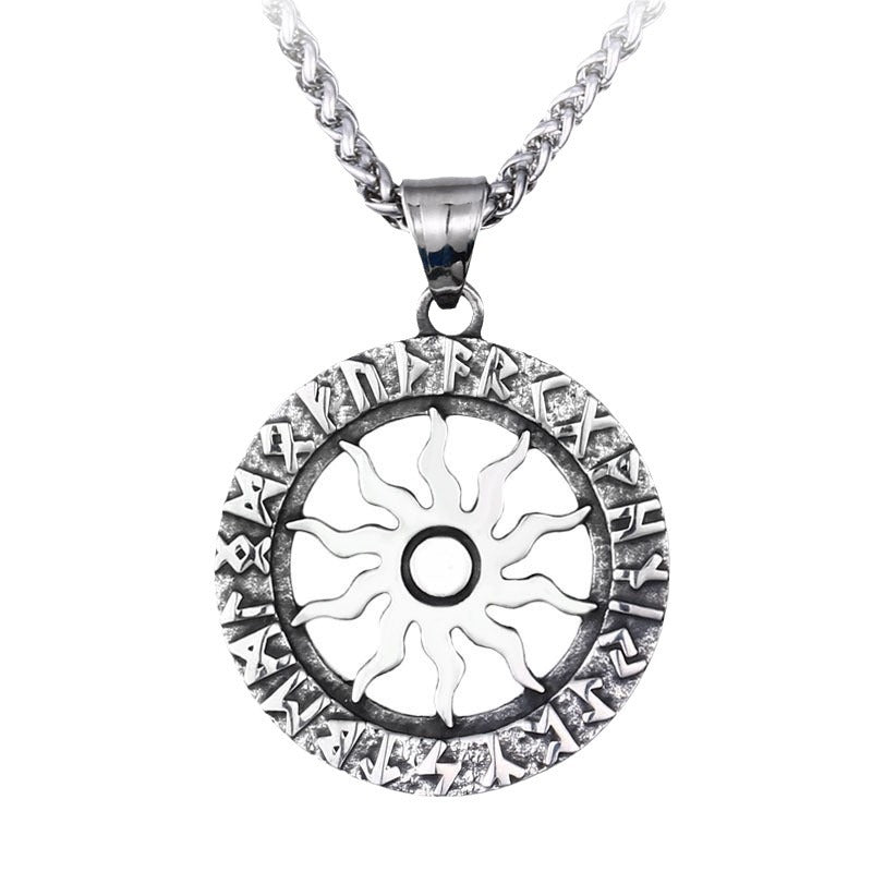 Father of Mythical Gods Odin Luen Letter Pendant Stainless Steel Viking Pendant