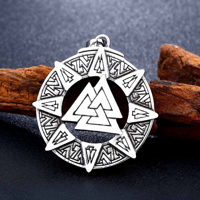 Father of Mythical Gods Odin Luen Letter Pendant Stainless Steel Viking Pendant