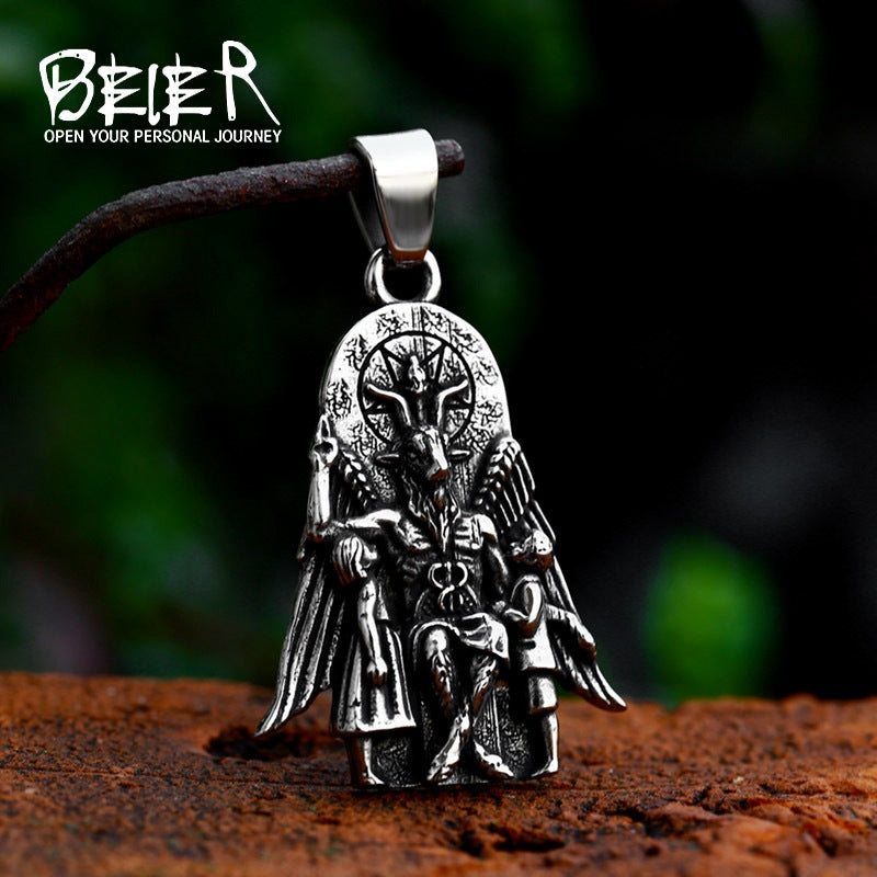 Stainless Steel Necklace Pendant, Viking Rune Titanium Steel Pendant