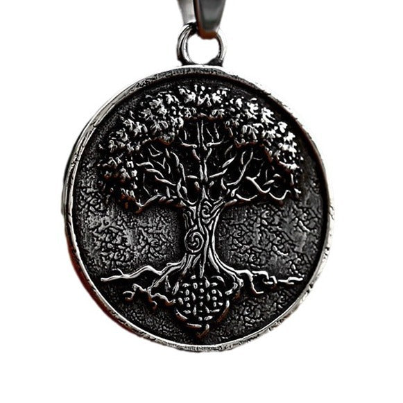 New Stainless Steel Vintage Necklace Adorned with Viking Tree of Life Titanium Pendant