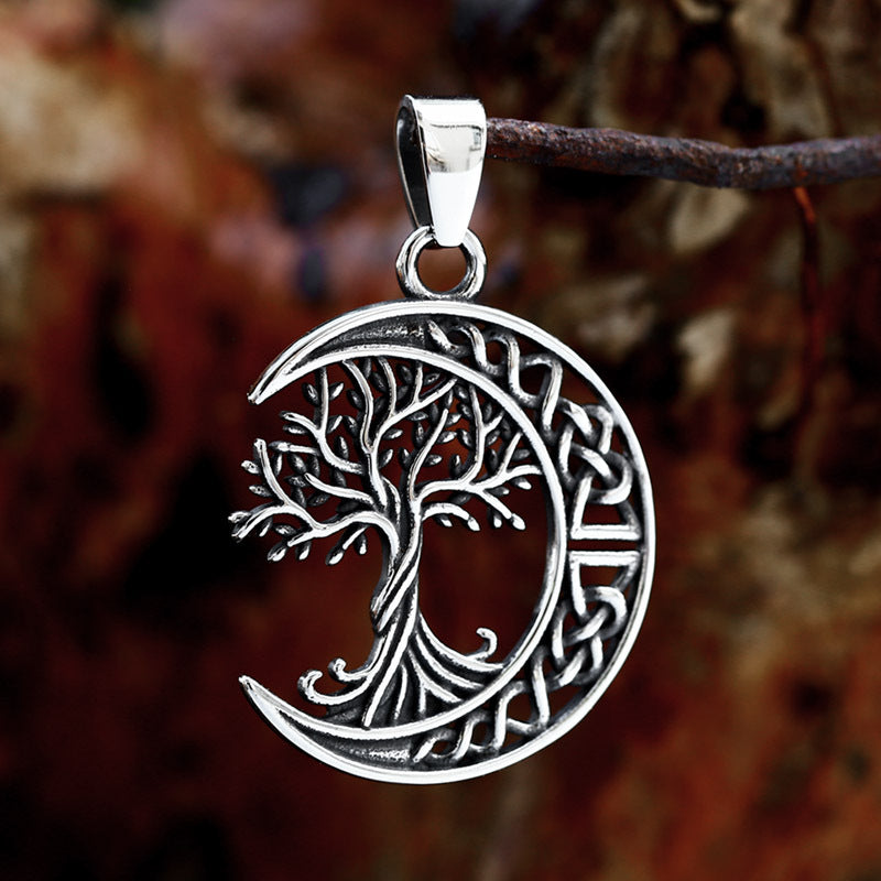 Viking Celtic Knot Life Tree Titanium Steel Pendant New Stainless Steel Moon Item Jewelry