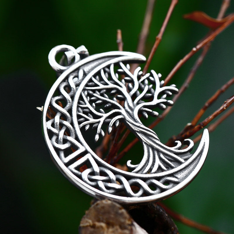 Viking Celtic Knot Life Tree Titanium Steel Pendant New Stainless Steel Moon Item Jewelry