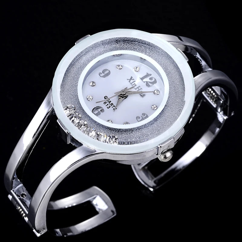 Classic Silver Women Bracelet Watch Quartz Fashion Bangle Wristwatch Stainless Steel Brand Casual Clock Female Ladies Relojes
