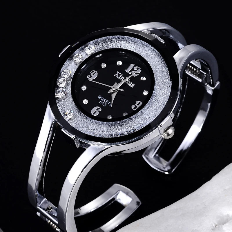 Classic Silver Women Bracelet Watch Quartz Fashion Bangle Wristwatch Stainless Steel Brand Casual Clock Female Ladies Relojes