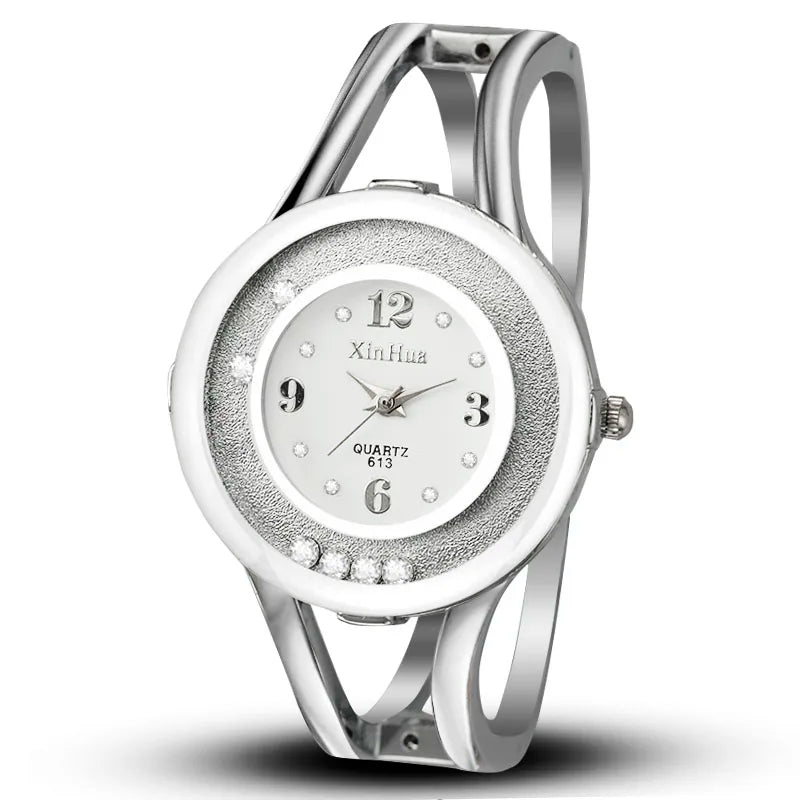 Classic Silver Women Bracelet Watch Quartz Fashion Bangle Wristwatch Stainless Steel Brand Casual Clock Female Ladies Relojes
