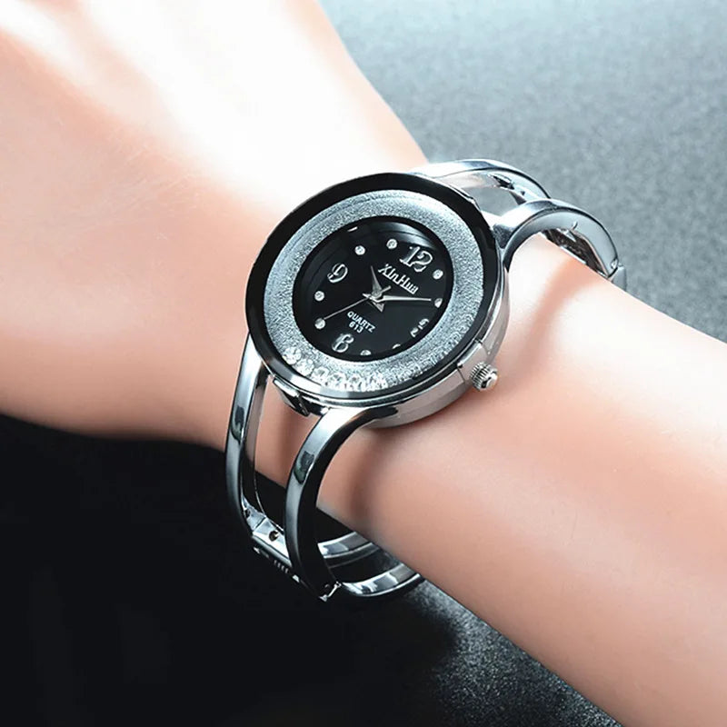 Classic Silver Women Bracelet Watch Quartz Fashion Bangle Wristwatch Stainless Steel Brand Casual Clock Female Ladies Relojes