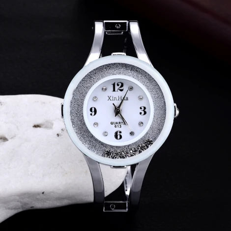 Classic Silver Women Bracelet Watch Quartz Fashion Bangle Wristwatch Stainless Steel Brand Casual Clock Female Ladies Relojes