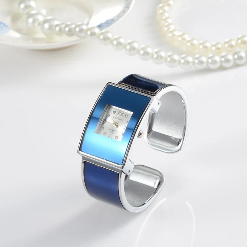 Xinhua Bracelet Women Watch Exquisite Rectangle Rhinestone Ladies Wristwatch Steel Female Clock Relogio Feminino Montre Femme