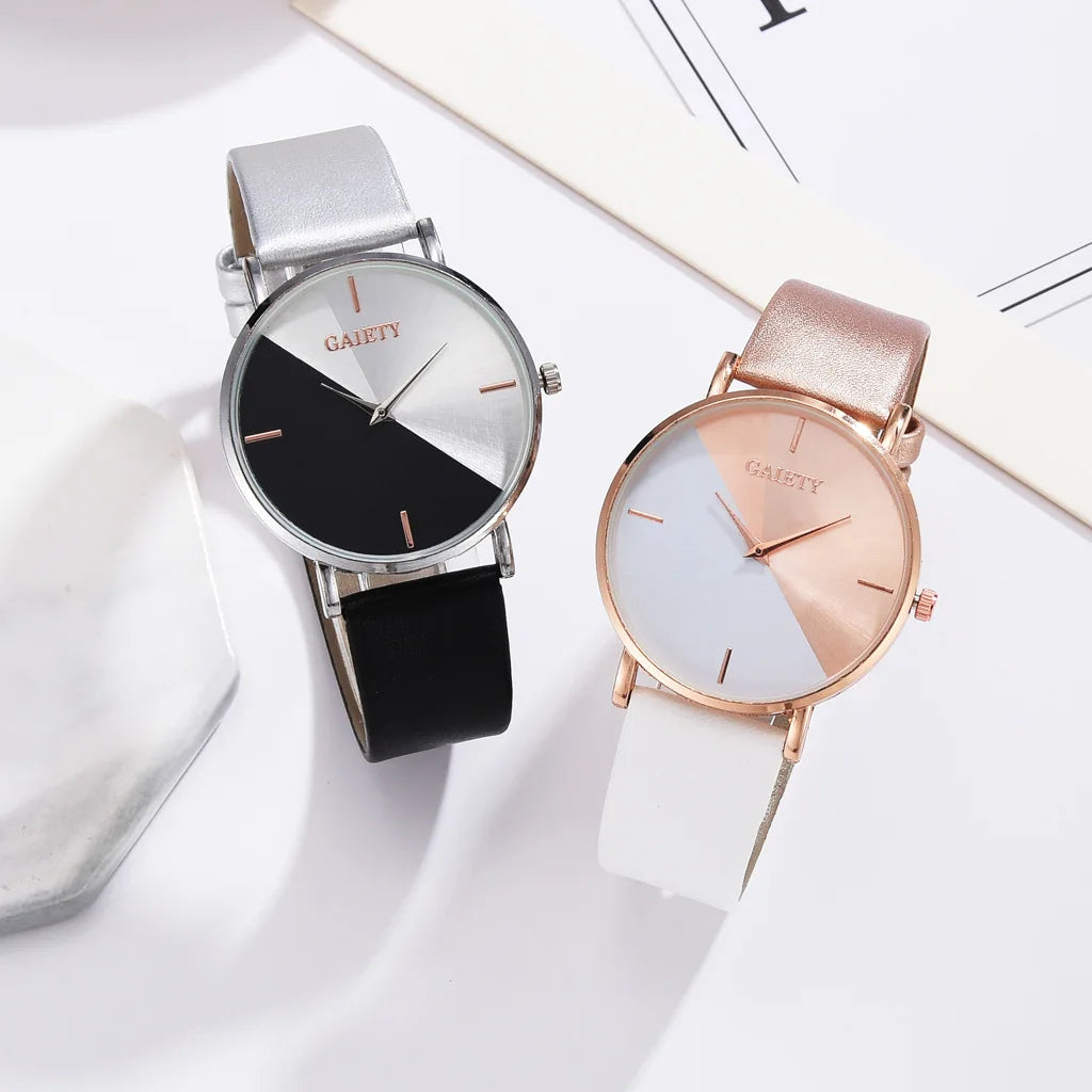 Wrist Watches Women montre femme Fashion Creative Two-Color Reflect Dial Simple Ladies Quartz Watches Relojes De Mujer Clock