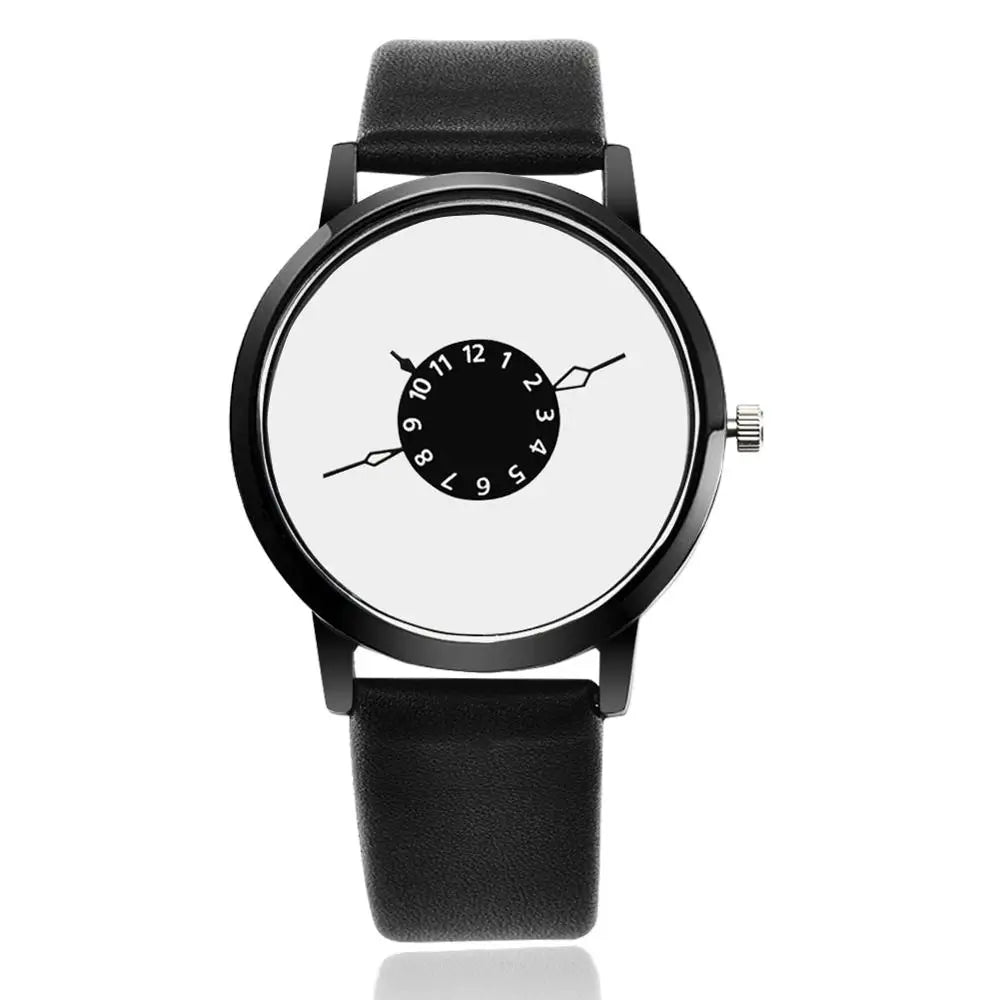 Elegant Creative Watches Women Men Quartz-Watch Analog Unique Design Lovers' Relogio Saati Leather Wristwatches Clock Relojes