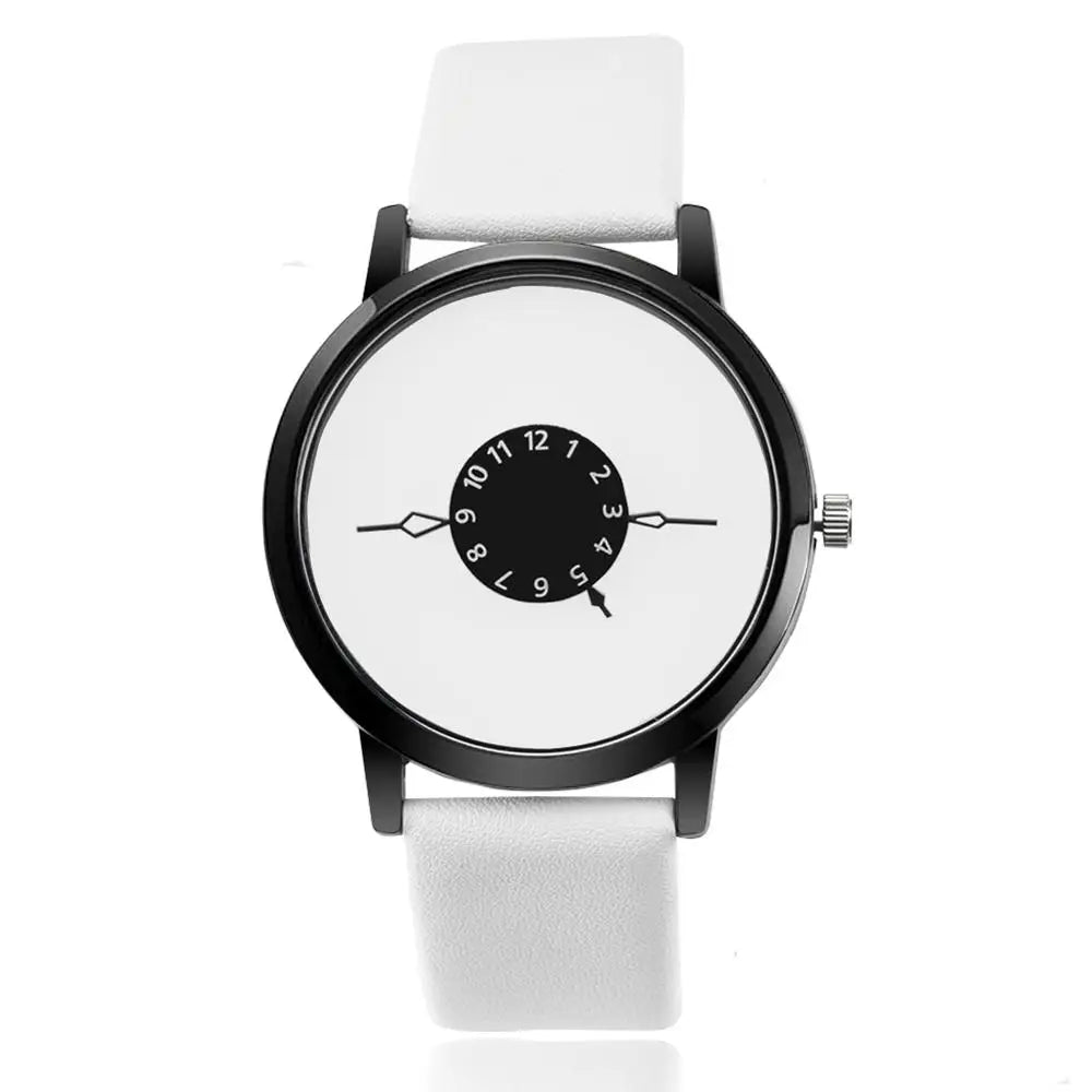 Elegant Creative Watches Women Men Quartz-Watch Analog Unique Design Lovers' Relogio Saati Leather Wristwatches Clock Relojes