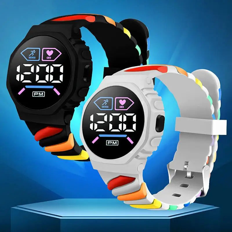 LED Silicone Sports Digital Watch Women Kids Electronic Wristwatch Cool Students Light Clock Relogio Drop Shipping Saati