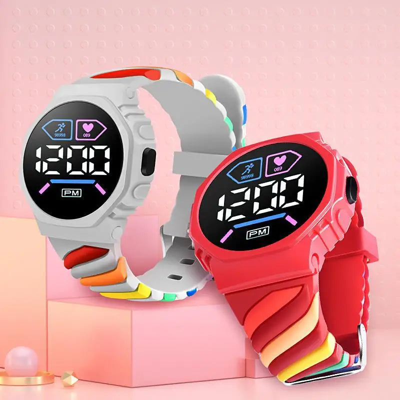 LED Silicone Sports Digital Watch Women Kids Electronic Wristwatch Cool Students Light Clock Relogio Drop Shipping Saati