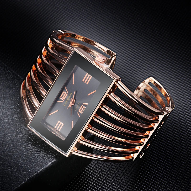 Womens Watch Luxury CANSNOW Rose Gold Bangle Bracelet Watch Women Dress Clock Female Lady Saati Girls Wristwatch Relojes