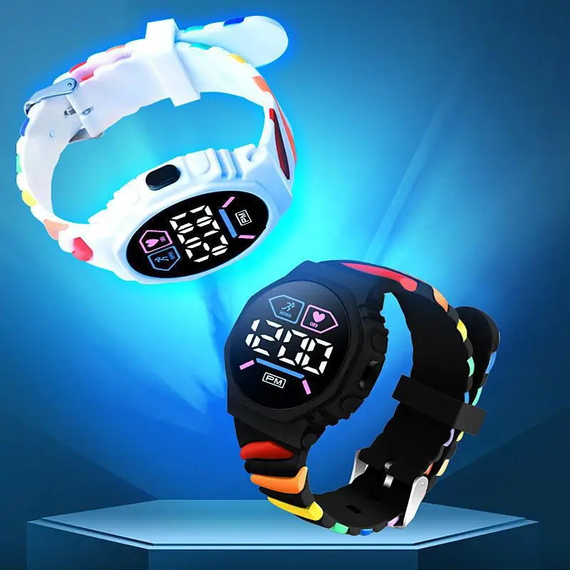 LED Silicone Sports Digital Watch Women Kids Electronic Wristwatch Cool Students Light Clock Relogio Drop Shipping Saati