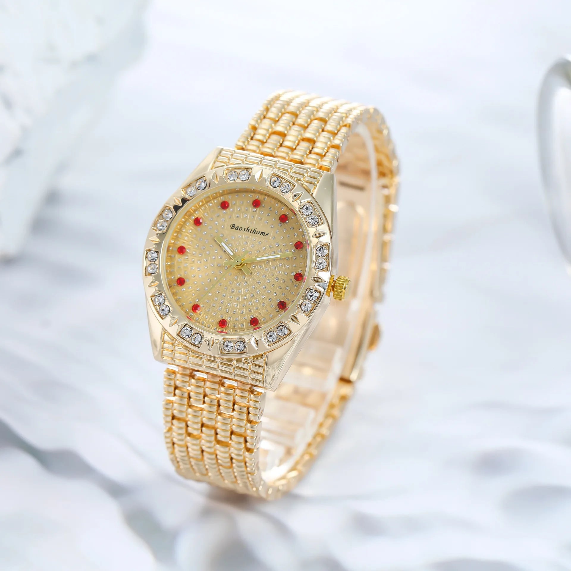 Luxury Brand Women's Wristwatch Gold Rhinestone Business Watch for Men Quartz Male Clock Relogio Feminino Reloj Mujer