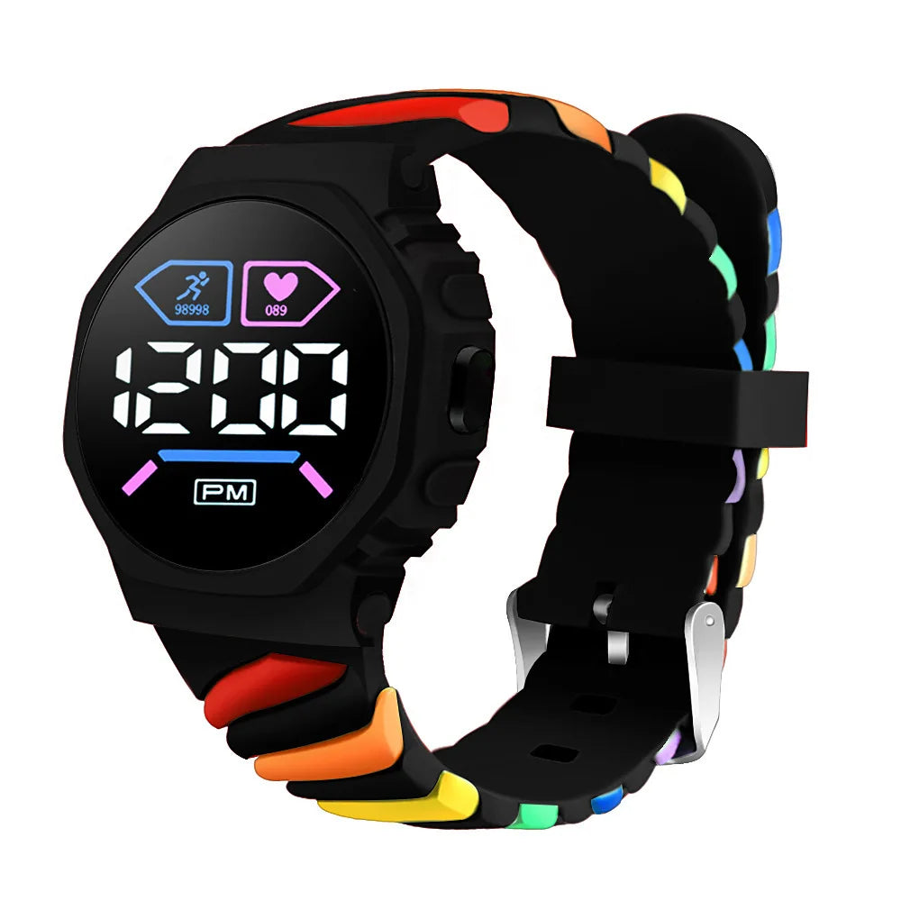 LED Silicone Sports Digital Watch Women Kids Electronic Wristwatch Cool Students Light Clock Relogio Drop Shipping Saati
