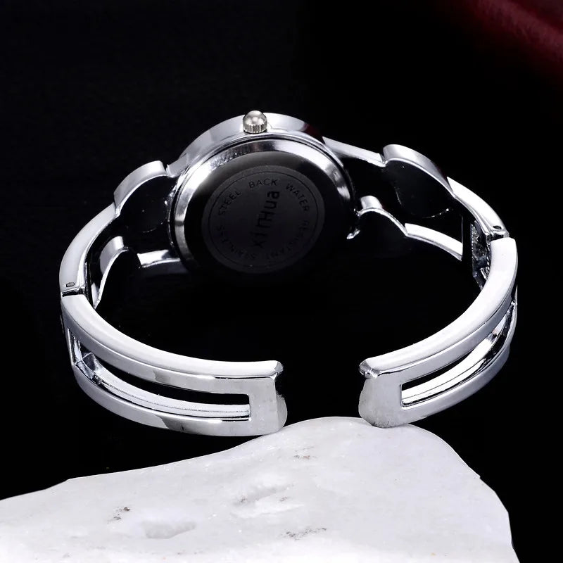 Women Bracelet Bangle Wristwatch Xinhua Quartz Watch Silver Elegant Fashion Stainless Steel Luxury Mujer Relogios Reloj Hombre