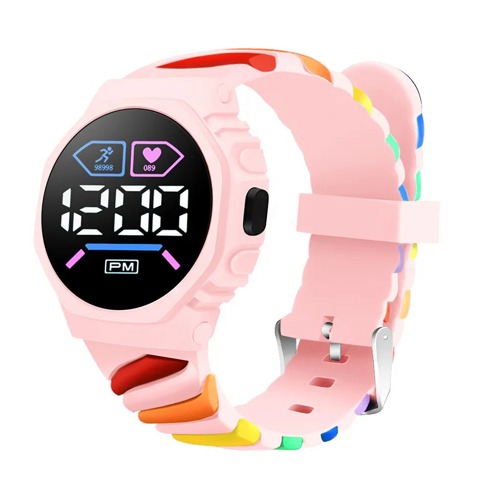 LED Silicone Sports Digital Watch Women Kids Electronic Wristwatch Cool Students Light Clock Relogio Drop Shipping Saati