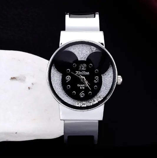 Women's Watches Fashion Luxury Design Quartz Stainless Steel Bracelet Bangle Cute Cartoon Wristwatch Female Clock Reloj