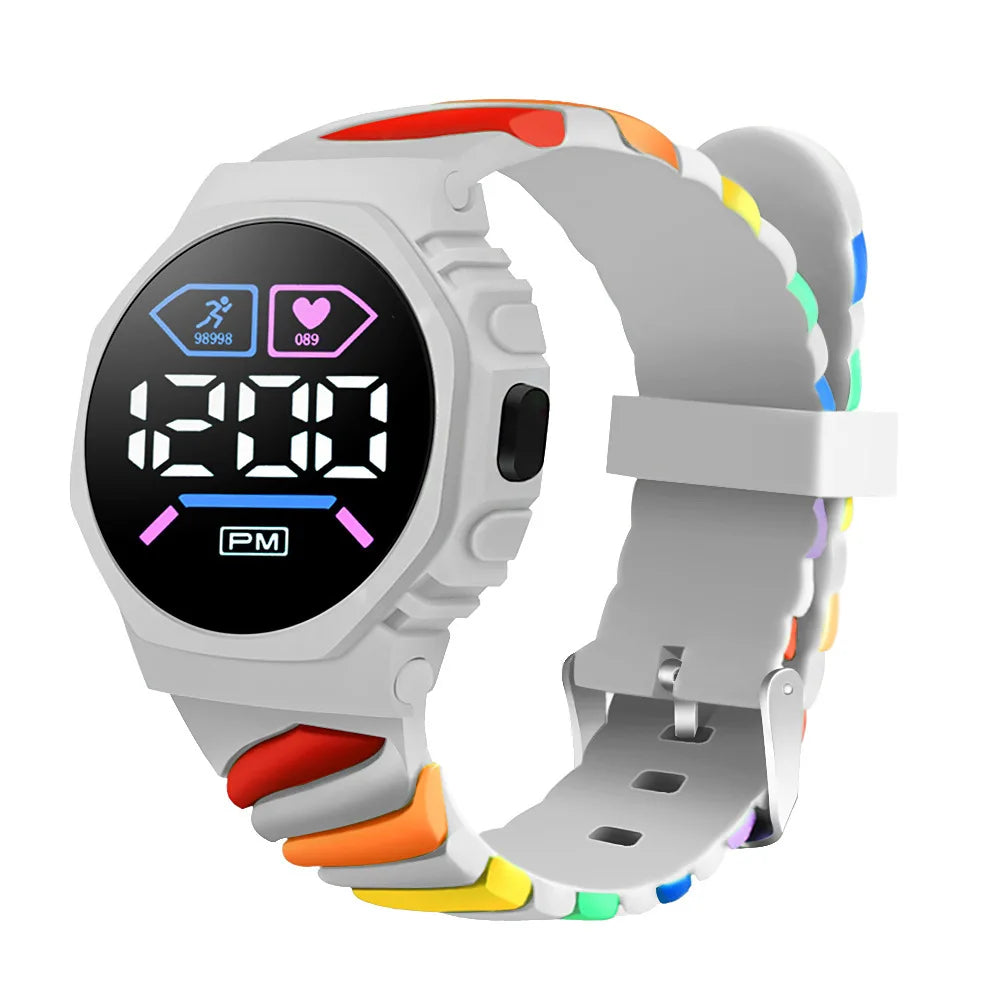 LED Silicone Sports Digital Watch Women Kids Electronic Wristwatch Cool Students Light Clock Relogio Drop Shipping Saati