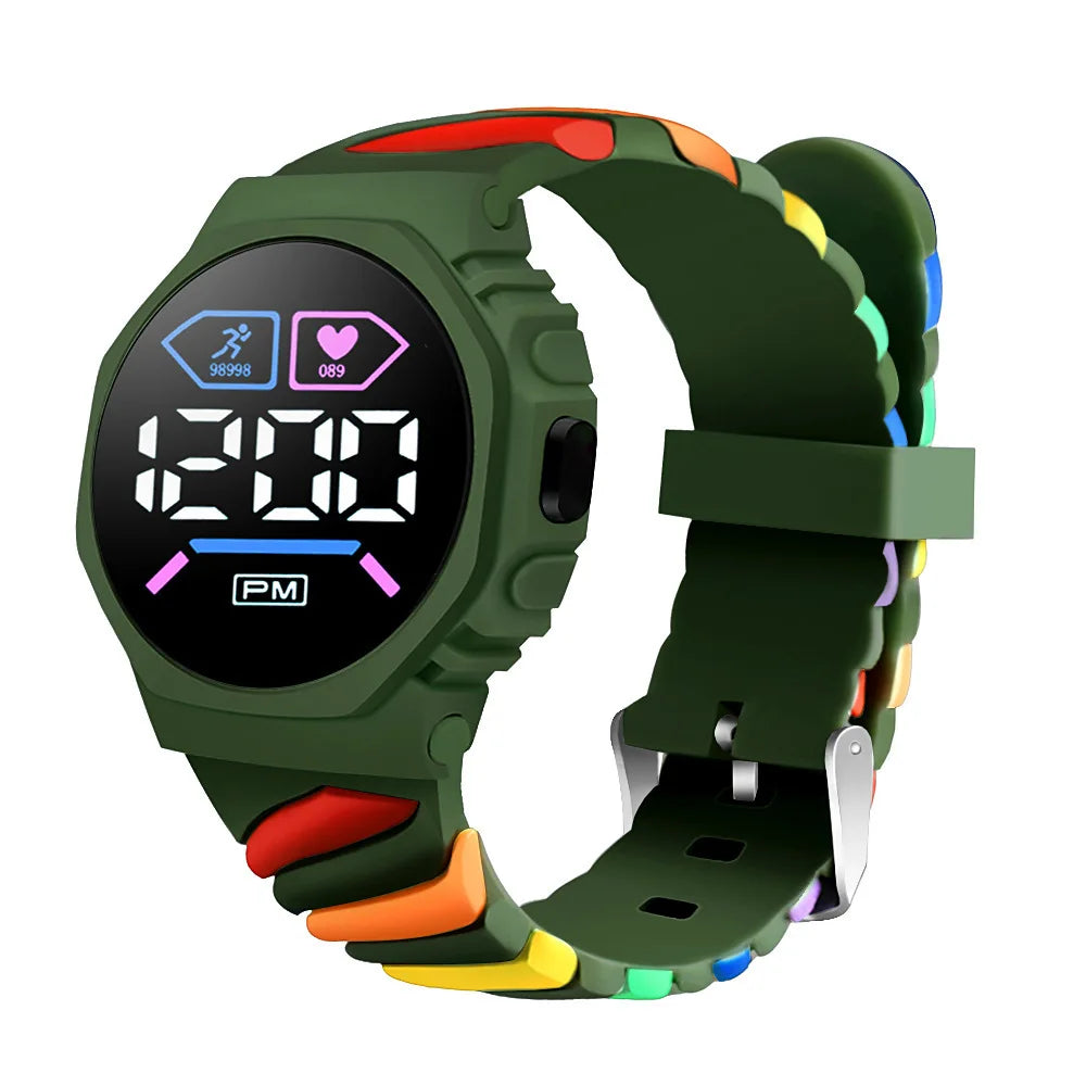 LED Silicone Sports Digital Watch Women Kids Electronic Wristwatch Cool Students Light Clock Relogio Drop Shipping Saati