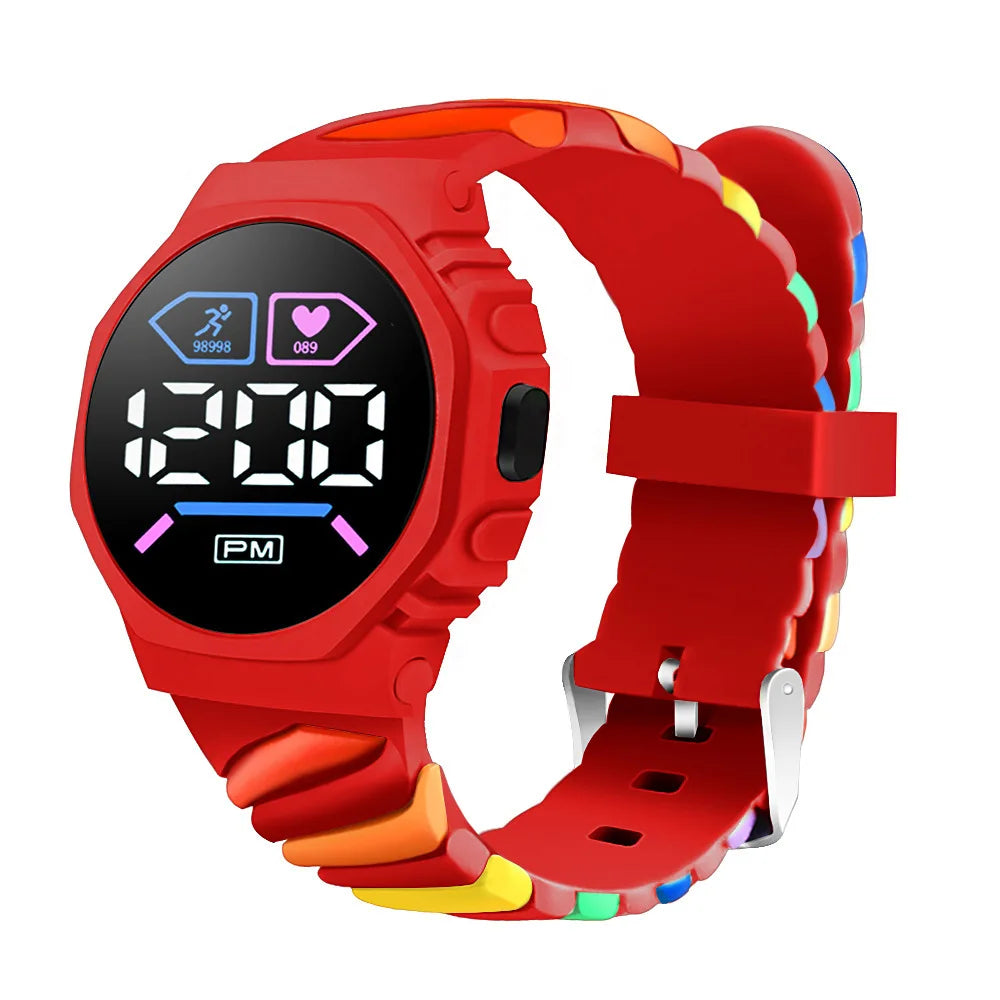 LED Silicone Sports Digital Watch Women Kids Electronic Wristwatch Cool Students Light Clock Relogio Drop Shipping Saati