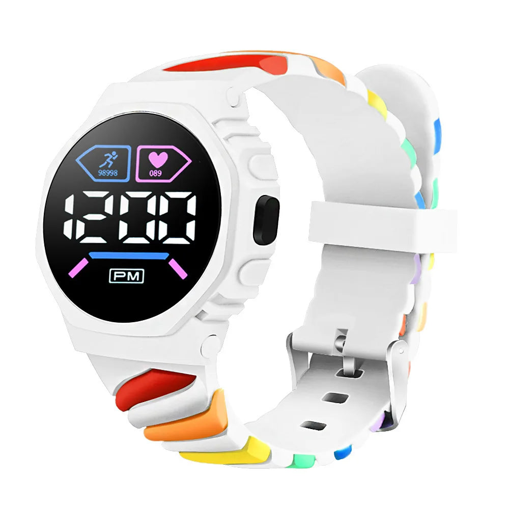 LED Silicone Sports Digital Watch Women Kids Electronic Wristwatch Cool Students Light Clock Relogio Drop Shipping Saati