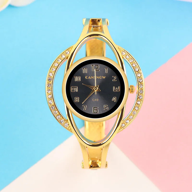 New Rhinestone Women's Watches Thin Stainless Steel Band Simple Female Quartz Clock Bracelet Wrist Watches for Lady Montre Femme