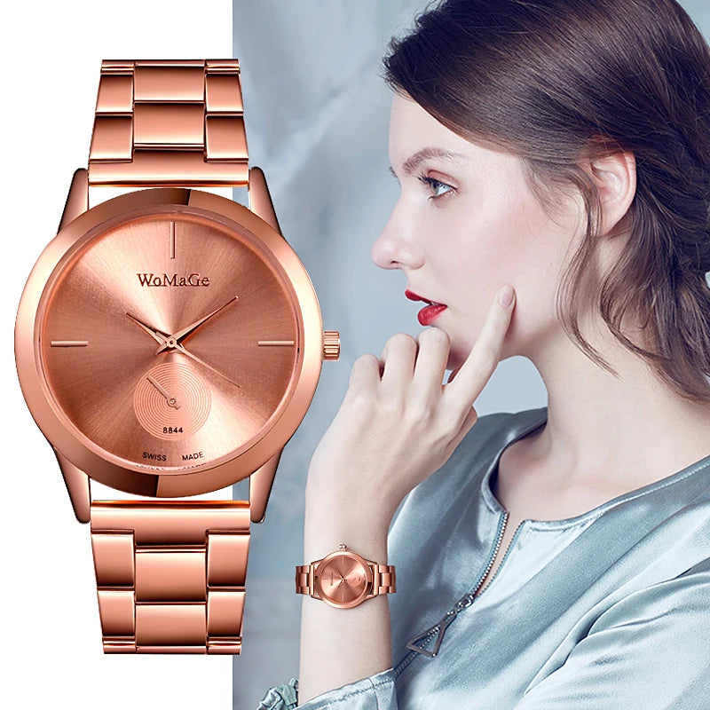 Fashion Women Watches Simple Rose Gold Watch Women Luxury Wrist Watch Stainless Steel Ladies Watch relogio feminino reloj mujer