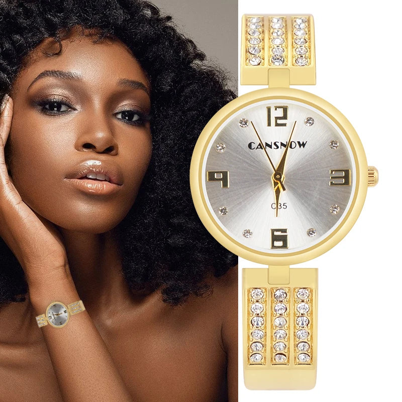 Luxury Women Gold Watch Fashion Ladies Quartz Diamond Wristwatch Elegant Female Bracelet Watches Simple Relogio Feminino